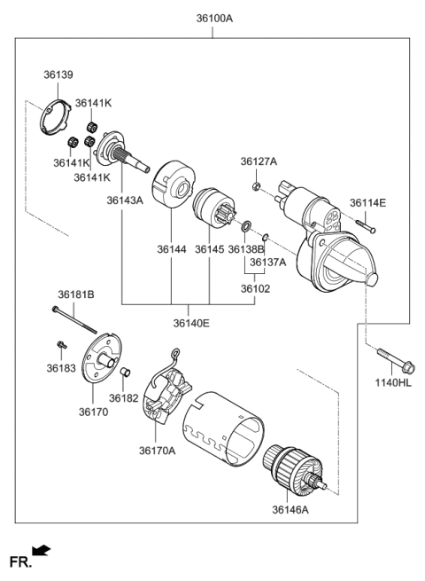 2021 Kia Forte Clutch-Over Running Diagram for 361452E501