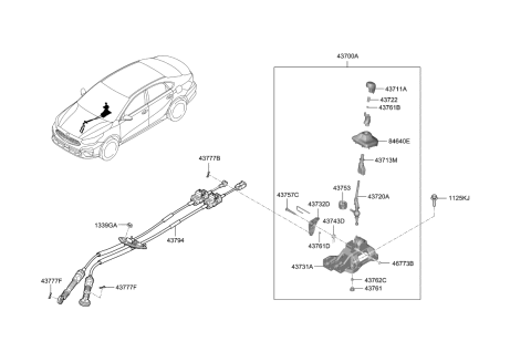 2020 Kia Forte Shift Lever Control Diagram 3