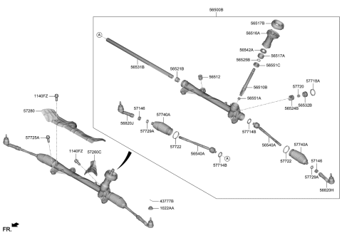 2021 Kia Forte PINION Assembly-Steering Diagram for 56512J7000