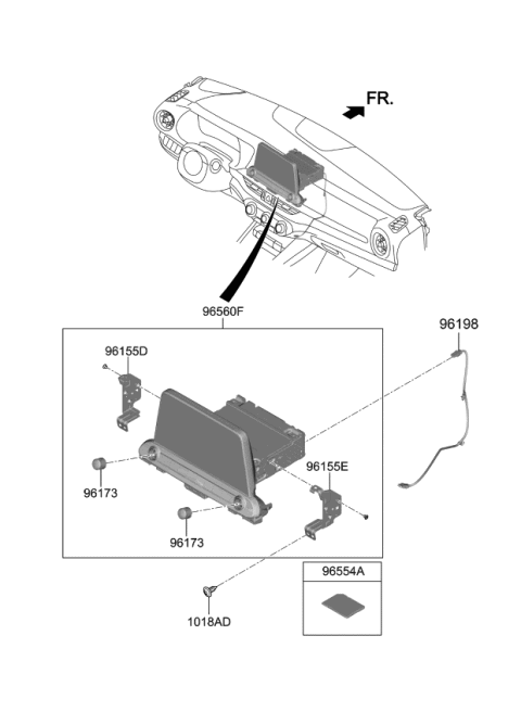 2019 Kia Forte HEAD UNIT ASSY-AVN Diagram for 96560M7023WK