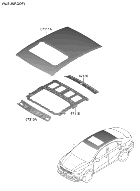 2020 Kia Forte Roof Panel Diagram 2