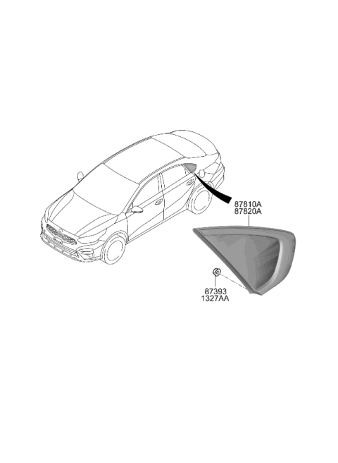 2020 Kia Forte Quarter Window Diagram