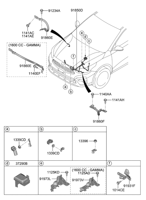 2019 Kia Forte Battery Wiring Assembly Diagram for 91850M7230