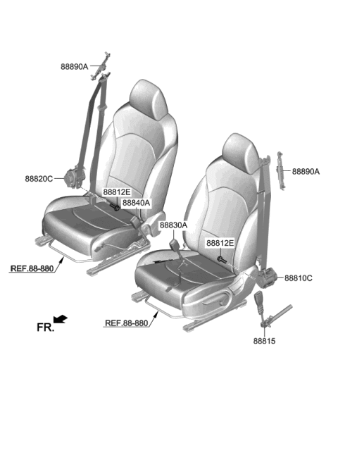 2021 Kia Forte Belt-Front Seat Diagram