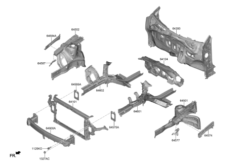 2021 Kia Forte Carrier Assembly-Front E Diagram for 64101M7000