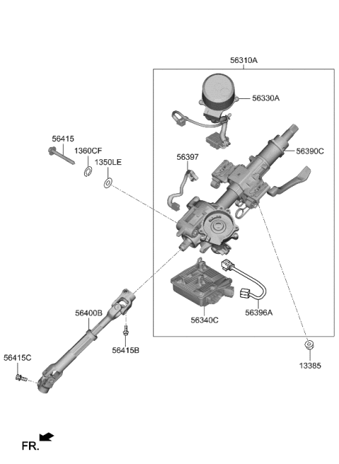 2019 Kia Forte Joint Assembly-STRG Diagram for 56400M6000