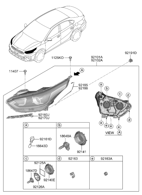 2020 Kia Forte Strip-Headlamp,LH Diagram for 92181M7000