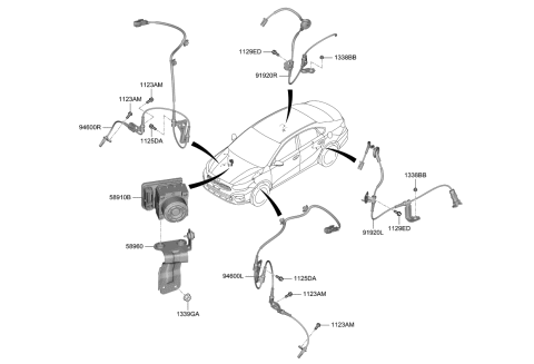 2021 Kia Forte Hydraulic Unit Assembly Diagram for 58910M7260