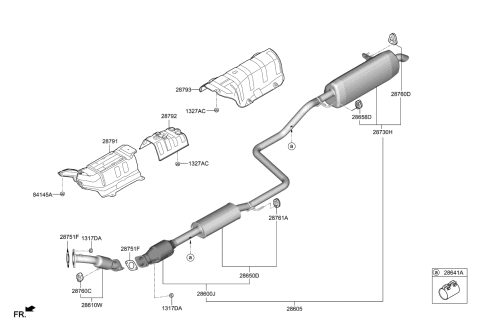 2020 Kia Forte Rear Muffler Assembly Diagram for 28710M7440