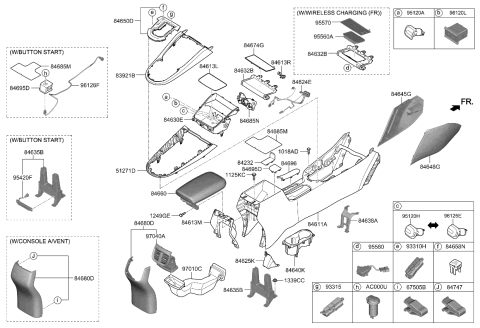2021 Kia Forte Cover Assembly-Console U Diagram for 84650M7020DD7