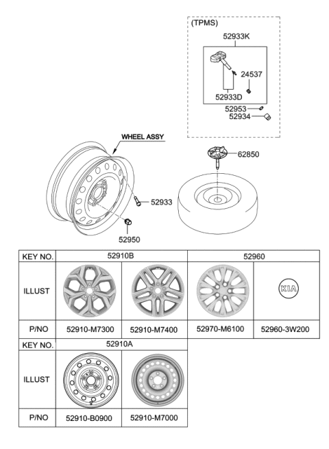 2020 Kia Forte Nut-TPMS Diagram for 52941J7000