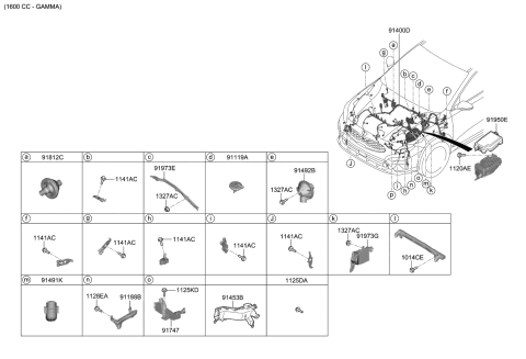 2019 Kia Forte Protector-Control Wi Diagram for 91971G3080