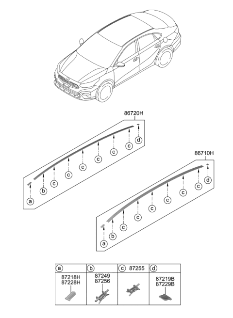 2019 Kia Forte MOULDING Assembly-Roof,R Diagram for 87240M6000