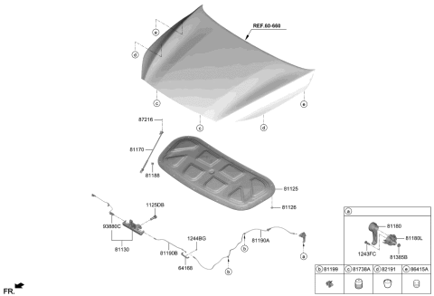 2021 Kia Forte Cable Assembly-Hood LATC Diagram for 81190M6000