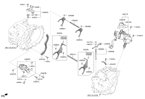 2020 Kia Forte Gear Shift Control-Manual Diagram 1