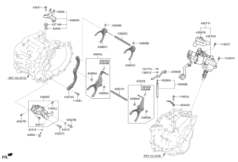 2019 Kia Forte Gear Shift Control-Manual Diagram 1