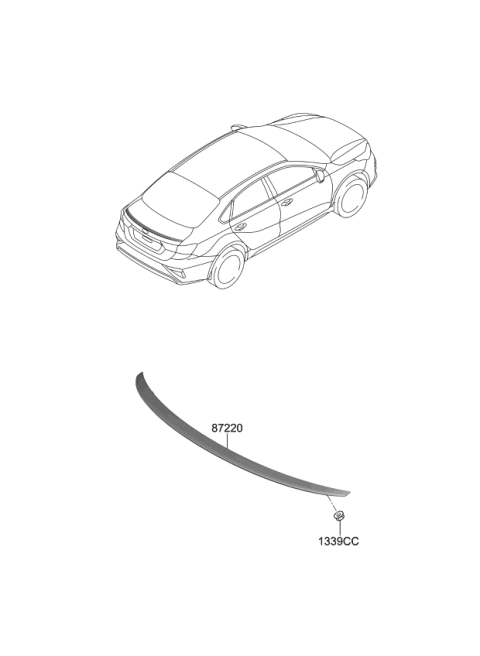 2021 Kia Forte Roof Garnish & Rear Spoiler Diagram 2