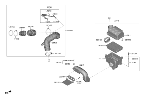 2020 Kia Forte Air Cleaner Assembly Diagram for 28110M6800