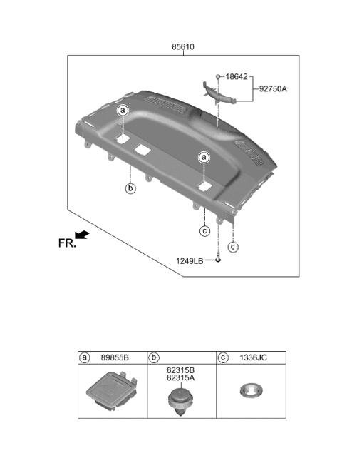 2021 Kia Forte Bezel Assembly-Child ANC Diagram for 85618M7010