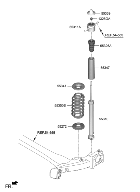 2020 Kia Forte Rear Shock Absorber Dust Cover Diagram for 55316F2000