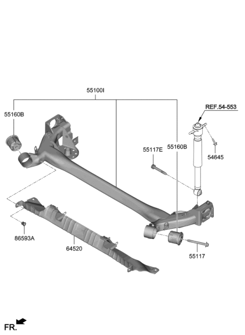 2020 Kia Forte TORSION Axle COMPLET Diagram for 55100M7000