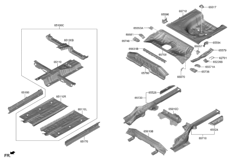 2021 Kia Forte Panel Assembly-Floor,Ctr Diagram for 65100M7010