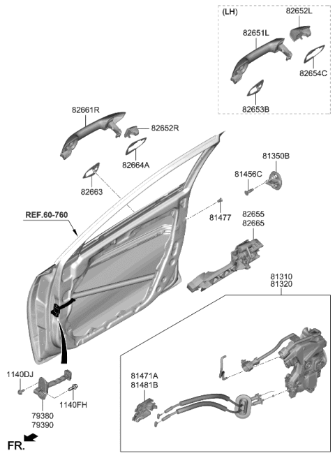 2020 Kia Forte Front Door Latch Assembly Diagram for 81310M6120
