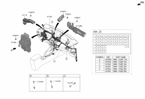 2021 Kia Forte Instrument Junction Box Assembly Diagram for 91951M7720