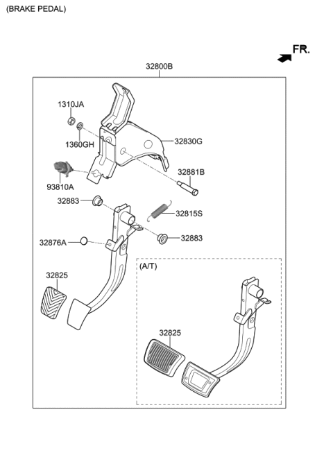 2021 Kia Forte Brake & Clutch Pedal Diagram 1