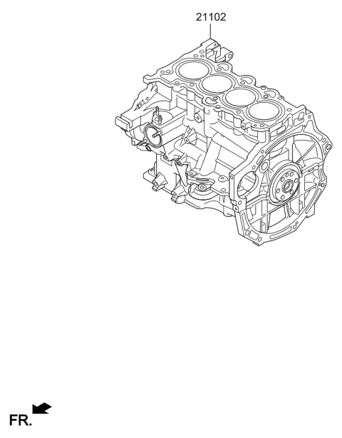 2019 Kia Forte Short Engine Assy Diagram 1