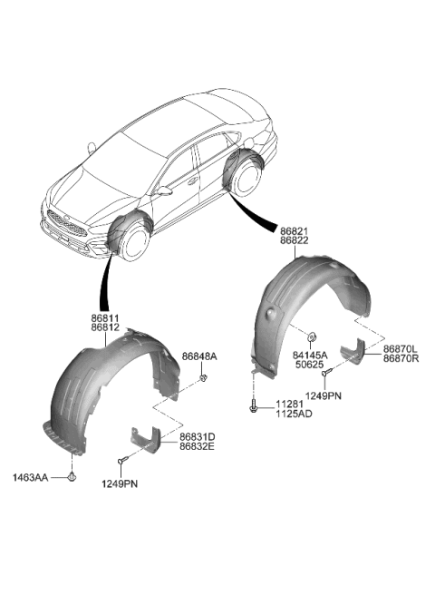 2021 Kia Forte Wheel Guard Diagram