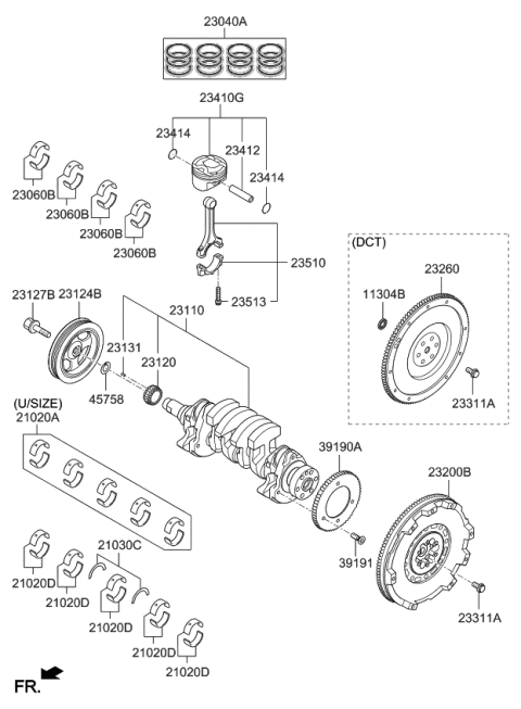 2021 Kia Forte Crankshaft & Piston Diagram 1