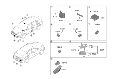 2020 Kia Forte Unit Assembly-Front RADA Diagram for 99110M6000