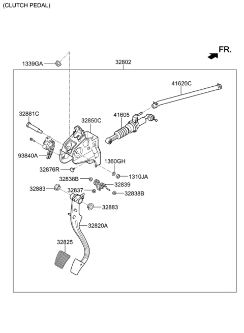 2019 Kia Forte Pedal Assy-Clutch Diagram for 32802M6310