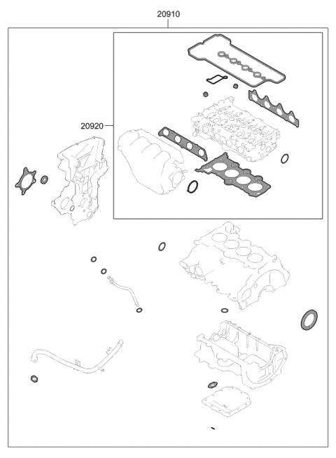 2020 Kia Forte Engine Gasket Kit Diagram 1