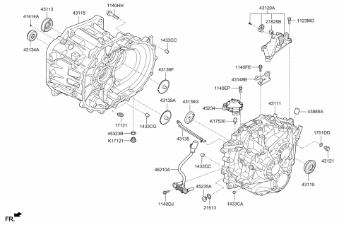 2020 Kia Forte Bracket-TRNASMISSION Diagram for 431202D091