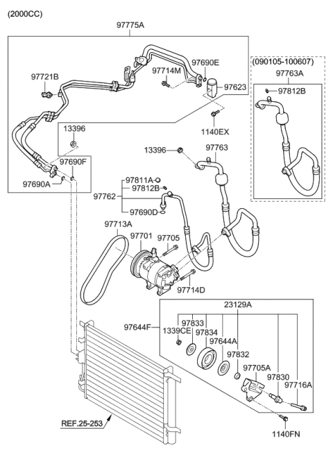 2009 Kia Soul Expansion Valve Assembly Diagram for 976262K000