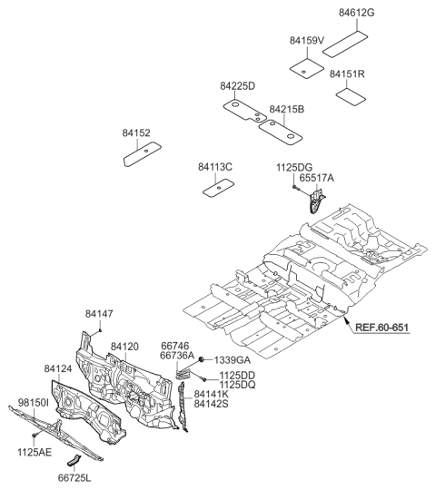 2009 Kia Soul Pad Assembly-Isolation Dash Diagram for 841202K101