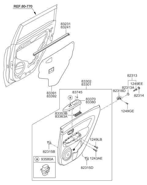 2010 Kia Soul Rear Door Trim Diagram