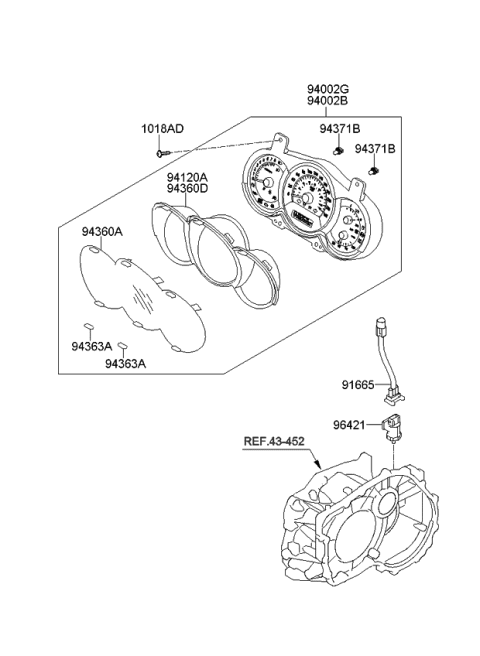 2010 Kia Soul Cluster Assembly-Instrument Diagram for 940012K330