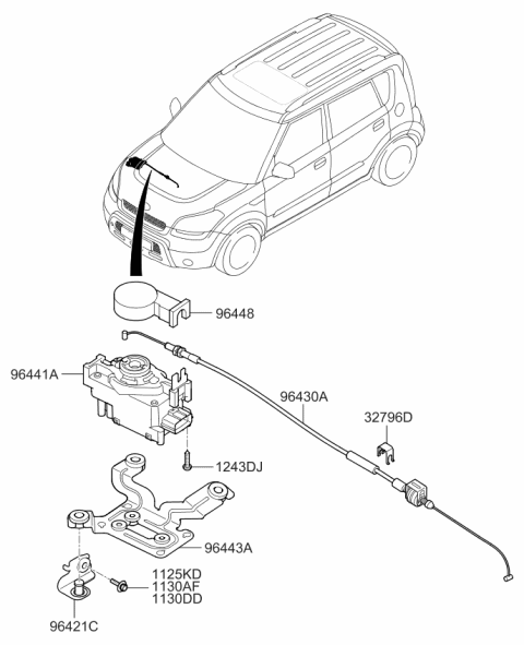 2010 Kia Soul ACTUATOR Assembly-Cruise Diagram for 964402K200