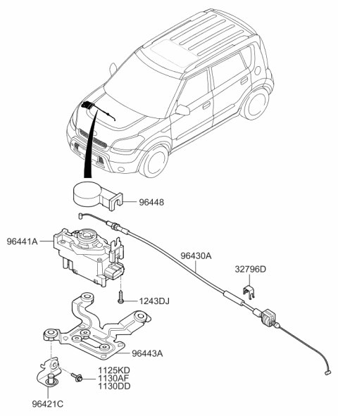 2010 Kia Soul Bracket Assembly-Cruise Diagram for 964202K000