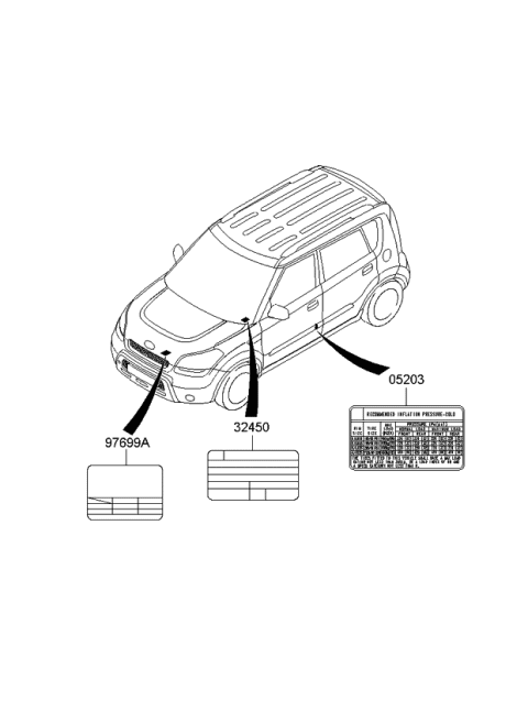 2010 Kia Soul Label-Emission Control Diagram for 3245123201