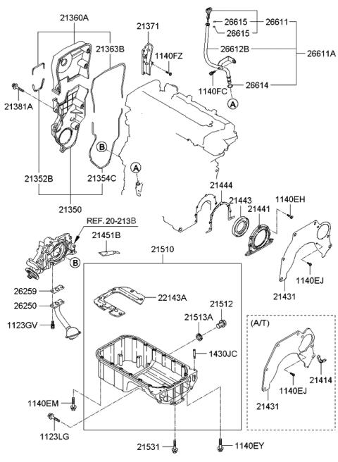 2011 Kia Soul Belt Cover & Oil Pan Diagram 2