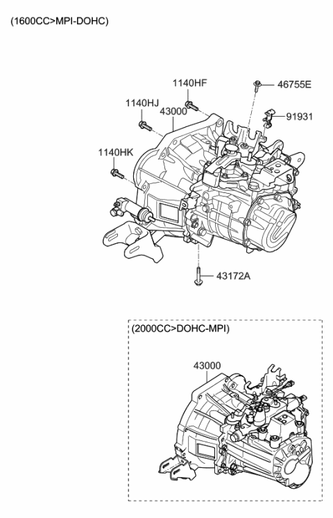 2009 Kia Soul Transaxle Assy-Manual Diagram