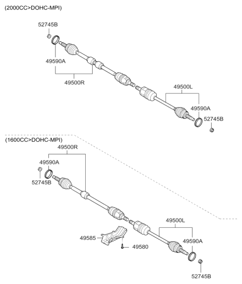 2011 Kia Soul Drive Shaft (Front) Diagram 1