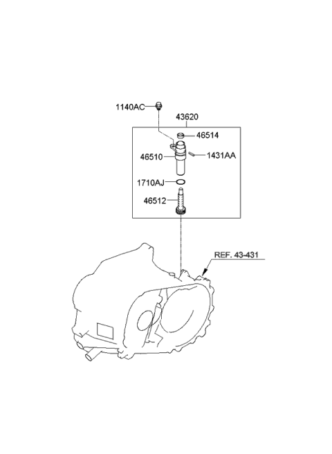 2009 Kia Soul Speedometer Driven Gear-Manual Diagram