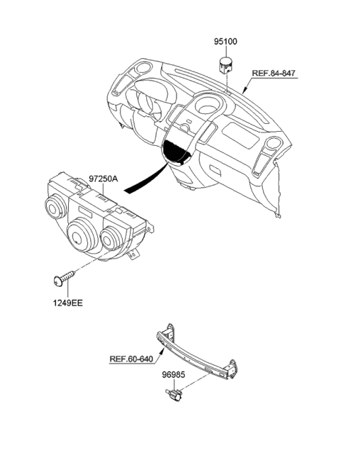 2010 Kia Soul Control Assembly-Heater Diagram for 972502K100