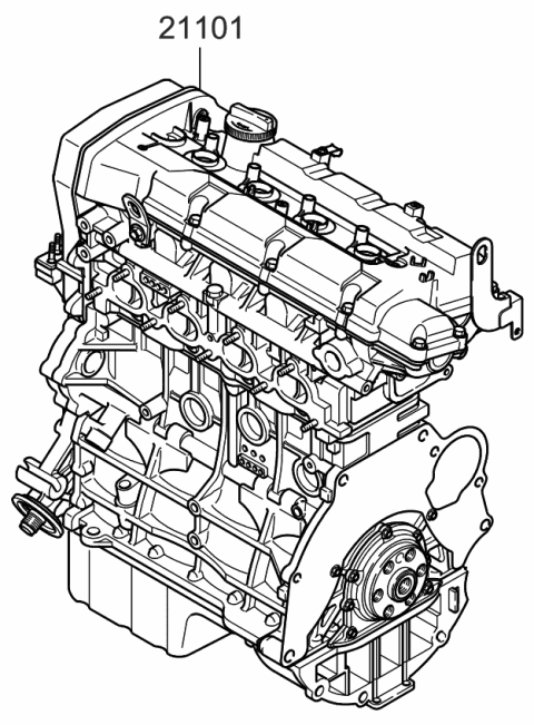 2011 Kia Soul REMAN Sub ENGIN Diagram for 164Y123H00