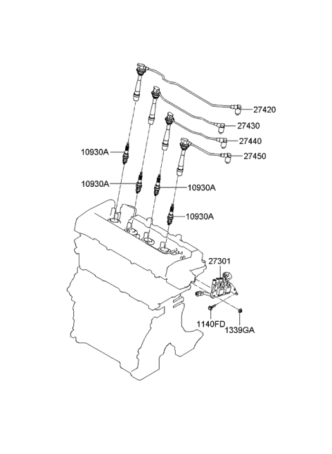 2011 Kia Soul Spark Plug & Cable Diagram 2